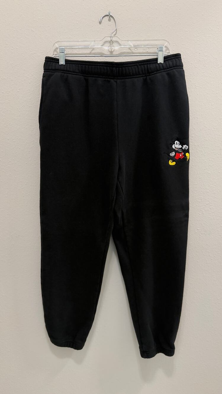 Disney Parks Mickey Mouse Embroidered Fleece Jogger Sweatpants Women’s Large